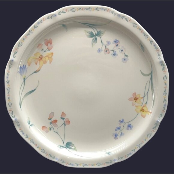 2 Noritake Dining Kitchen Gala Cuisine American Flowers Dinner Plates 7912 Japan - Picture 3 of 5